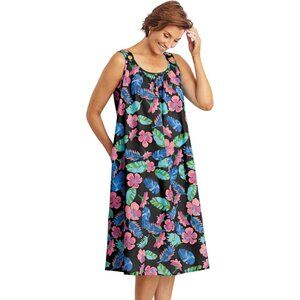 Sleeveless Cotton Sundress Plus Size Casual Beach Coverup with Pockets
